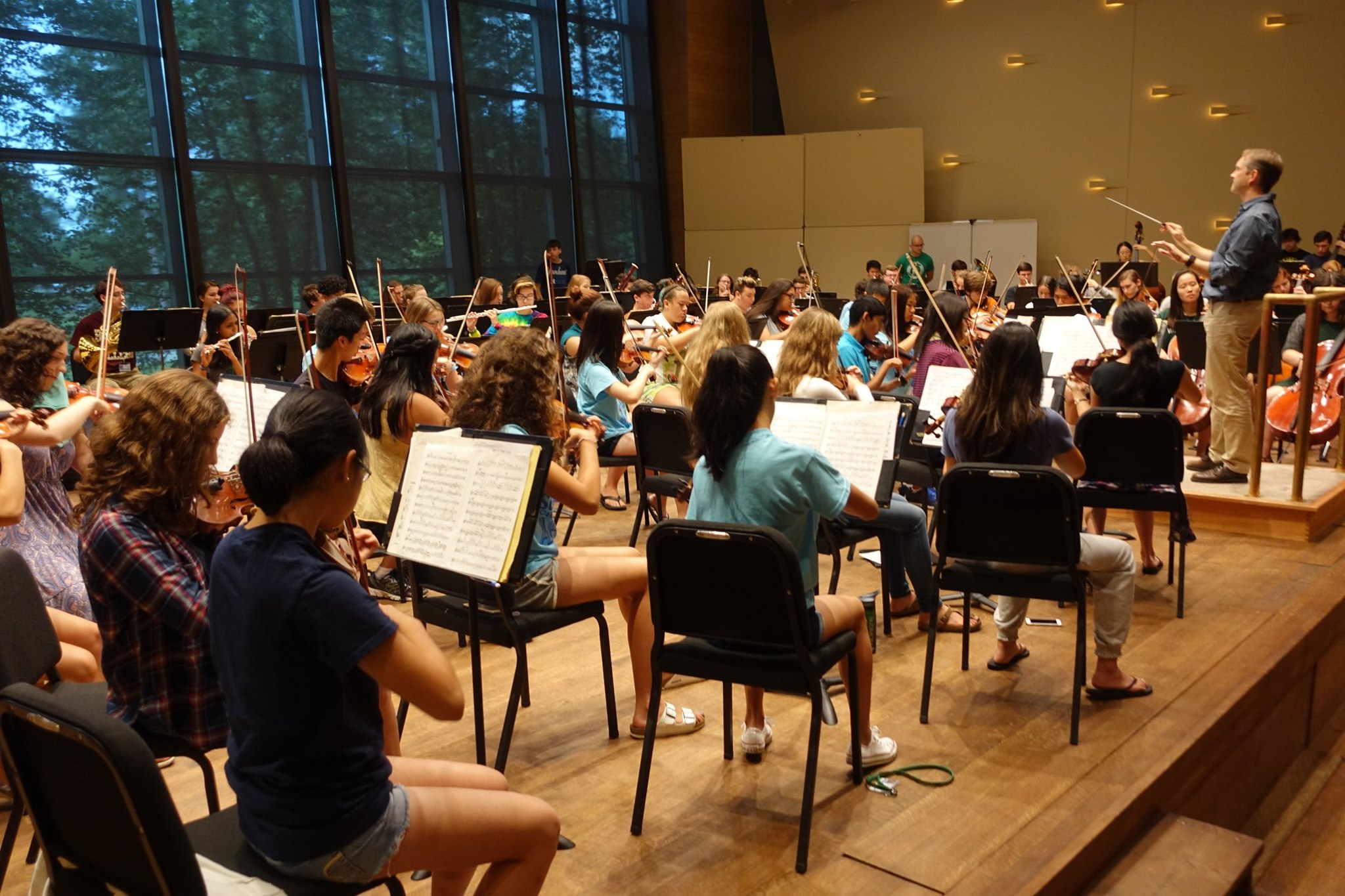 Orchestra Students Practicing