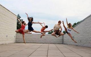 School of Dance students practicing on rooftop