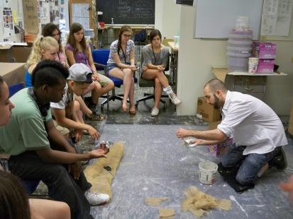 Visual Arts student in class photo