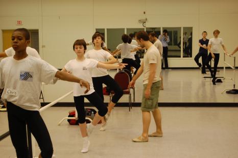 School of Ballet Boy Students practicing at bar