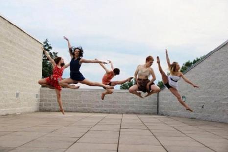 School of Dance students practicing on rooftop School of Dance students practicing on rooftop