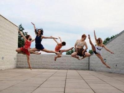 School of Dance students practicing on rooftop